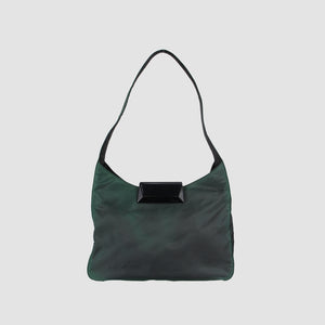 Green Hobo Nylon Shoulder Bag