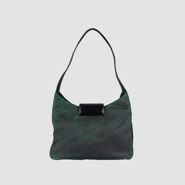 Green Hobo Nylon Shoulder Bag