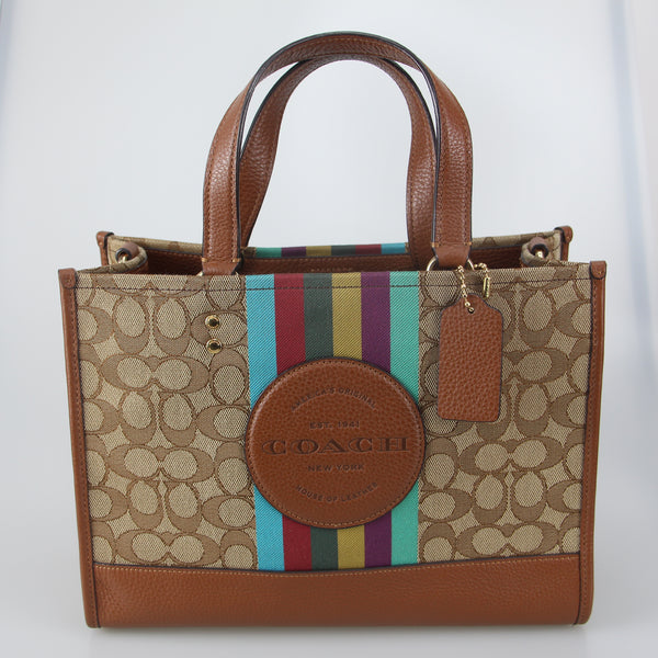 Dempsey Carryall Bag In Signature Jacquard With Stripe And Coach Patch