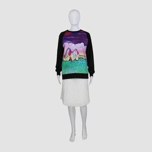 Mars Print Long Sleeve Sweatshirt Top