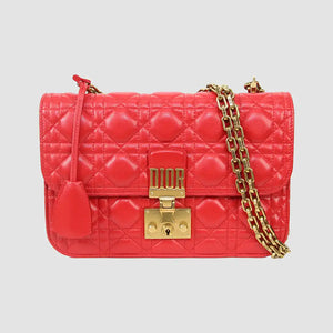 Red La Skin Leather DiorAddict Handbag