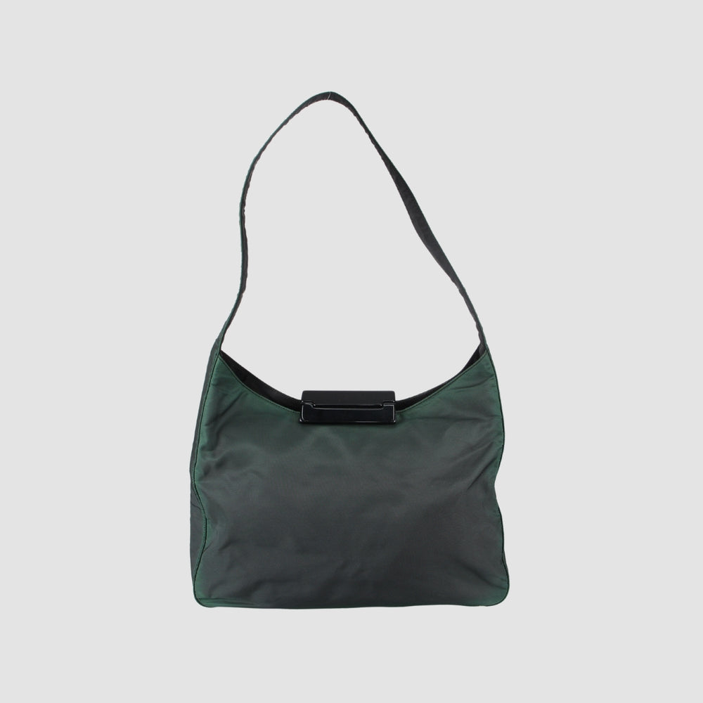 Green Hobo Nylon Shoulder Bag