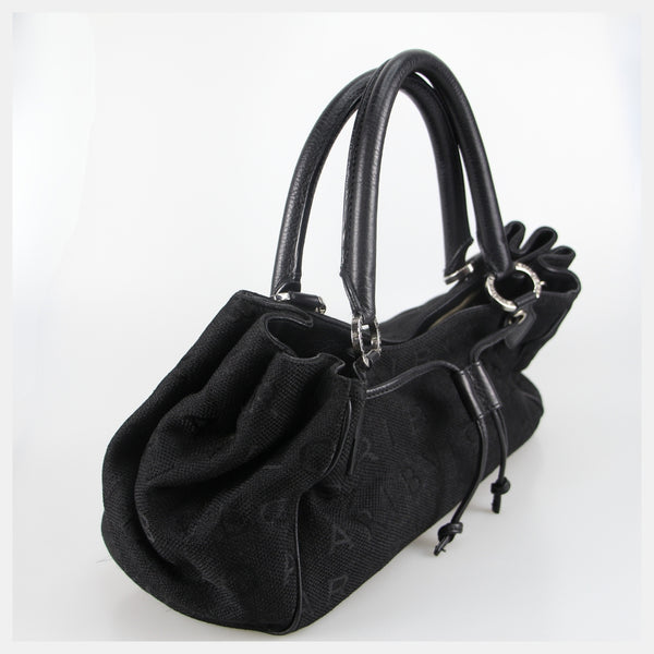 Bvlgari Black Logo Mania Canvas Handbag