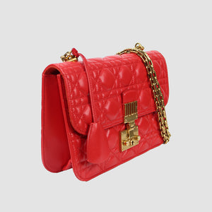 Red La Skin Leather DiorAddict Handbag