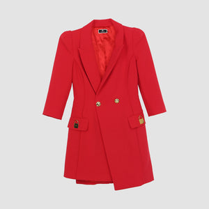 Turn Lock Plaques Coat Dress