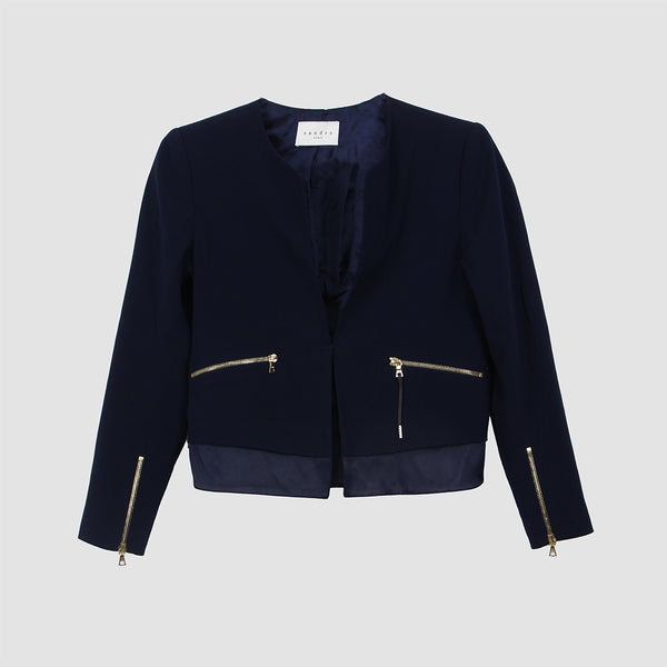 Sandro Navy Blue Spring Summer 2021 Short Jacket