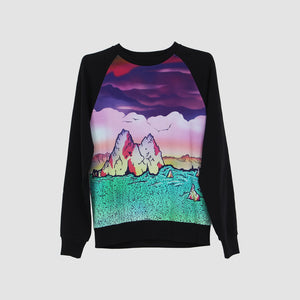 Mars Print Long Sleeve Sweatshirt Top