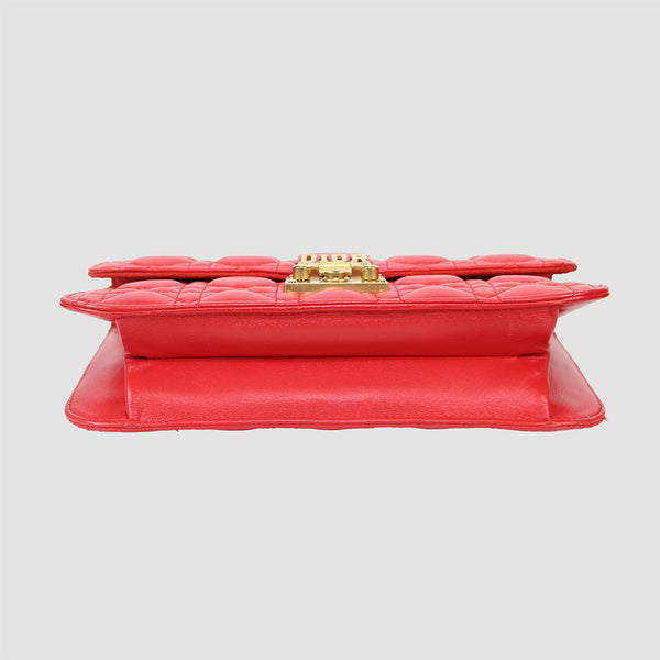 Red La Skin Leather DiorAddict Handbag