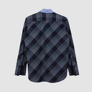 Stella McCartney Blue Plaid & Striped Mixed-Print Top