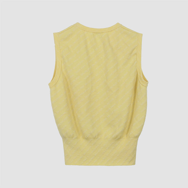 Balenciaga Yellow Sleeveless Knit Top