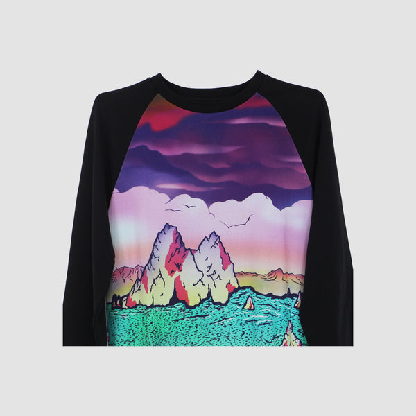 Mars Print Long Sleeve Sweatshirt Top