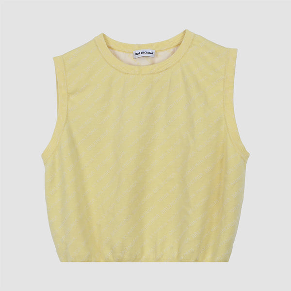 Balenciaga Yellow Sleeveless Knit Top