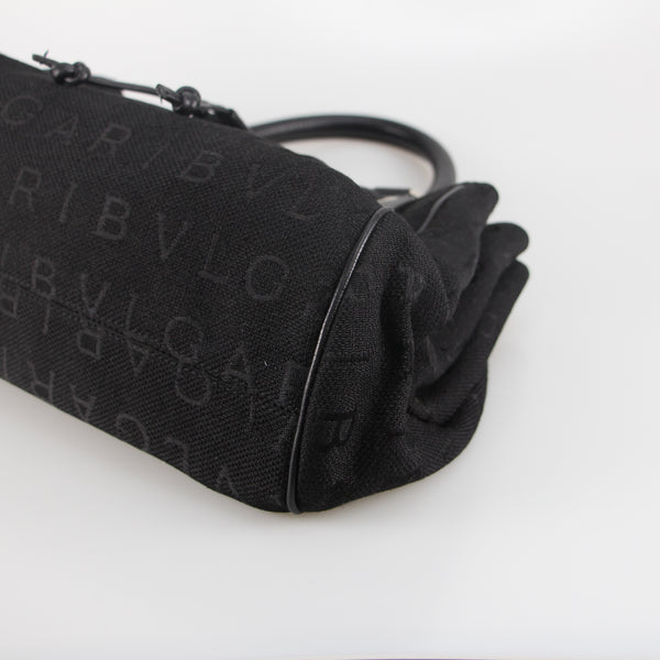 Bvlgari Black Logo Mania Canvas Handbag