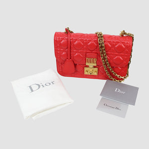 Red La Skin Leather DiorAddict Handbag