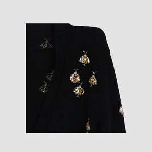 Gucci Black All Over Embellished Knit Cardigan