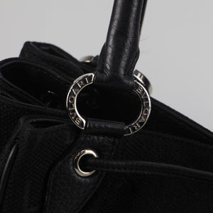 Bvlgari Black Logo Mania Canvas Handbag