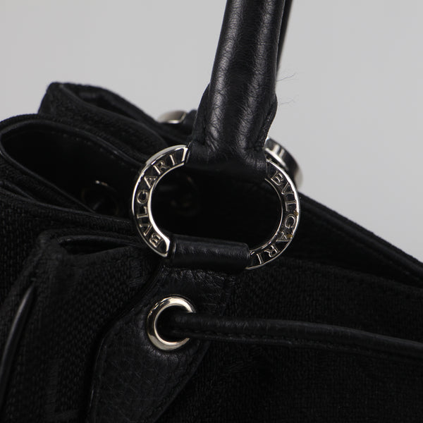 Bvlgari Black Logo Mania Canvas Handbag