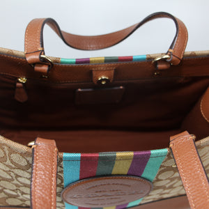 Dempsey Carryall Bag In Signature Jacquard With Stripe And Coach Patch