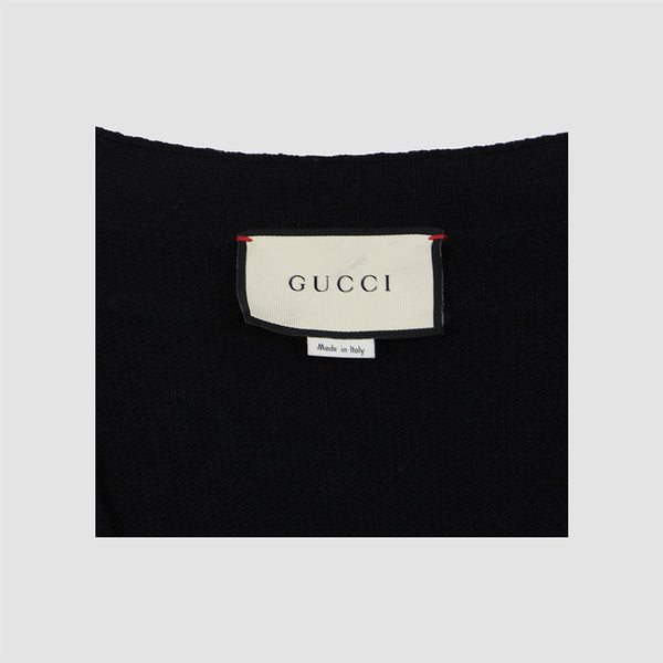 Gucci Black All Over Embellished Knit Cardigan