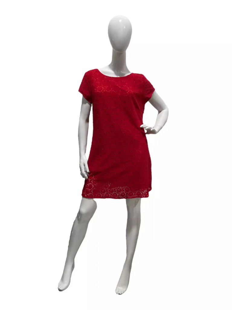 Dorothy Perkins Red Flattering Straight Cut Lace Dress