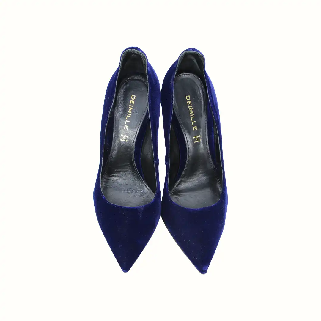 Deimille Blue Suede Pump Heels