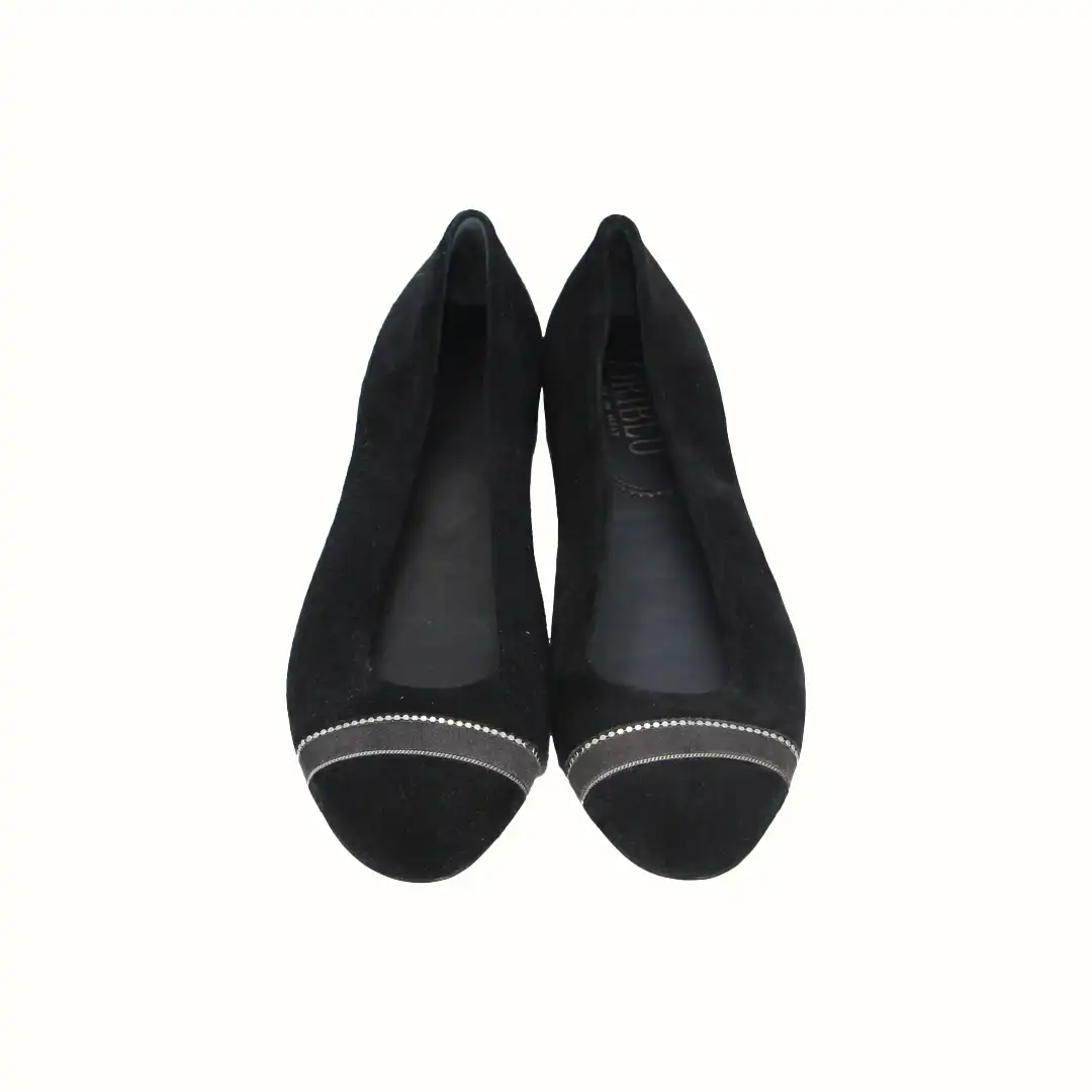 Loriblu Black Suede Ballet Flat Shoes