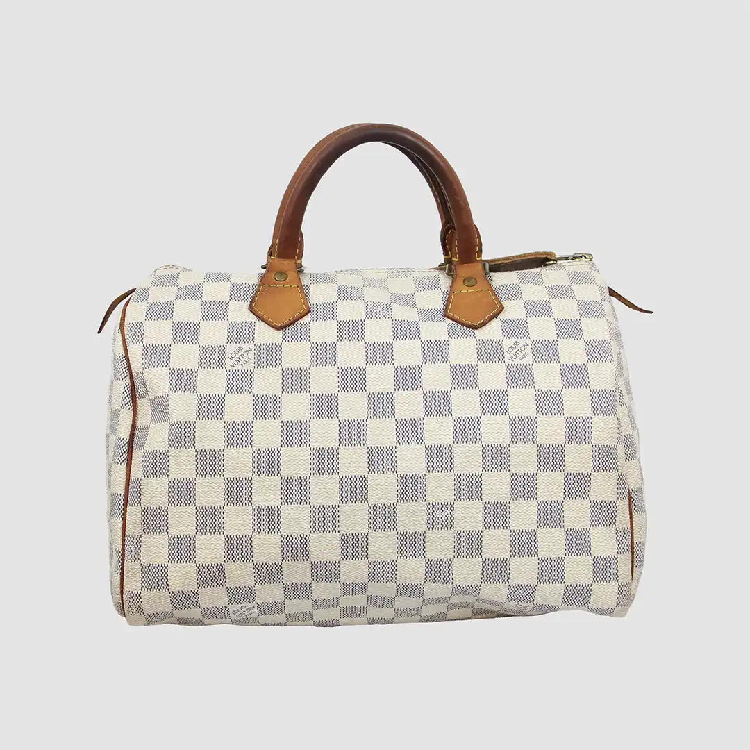 Louis Vuitton White Damier Azur Canvas Speedy 30 Handbag