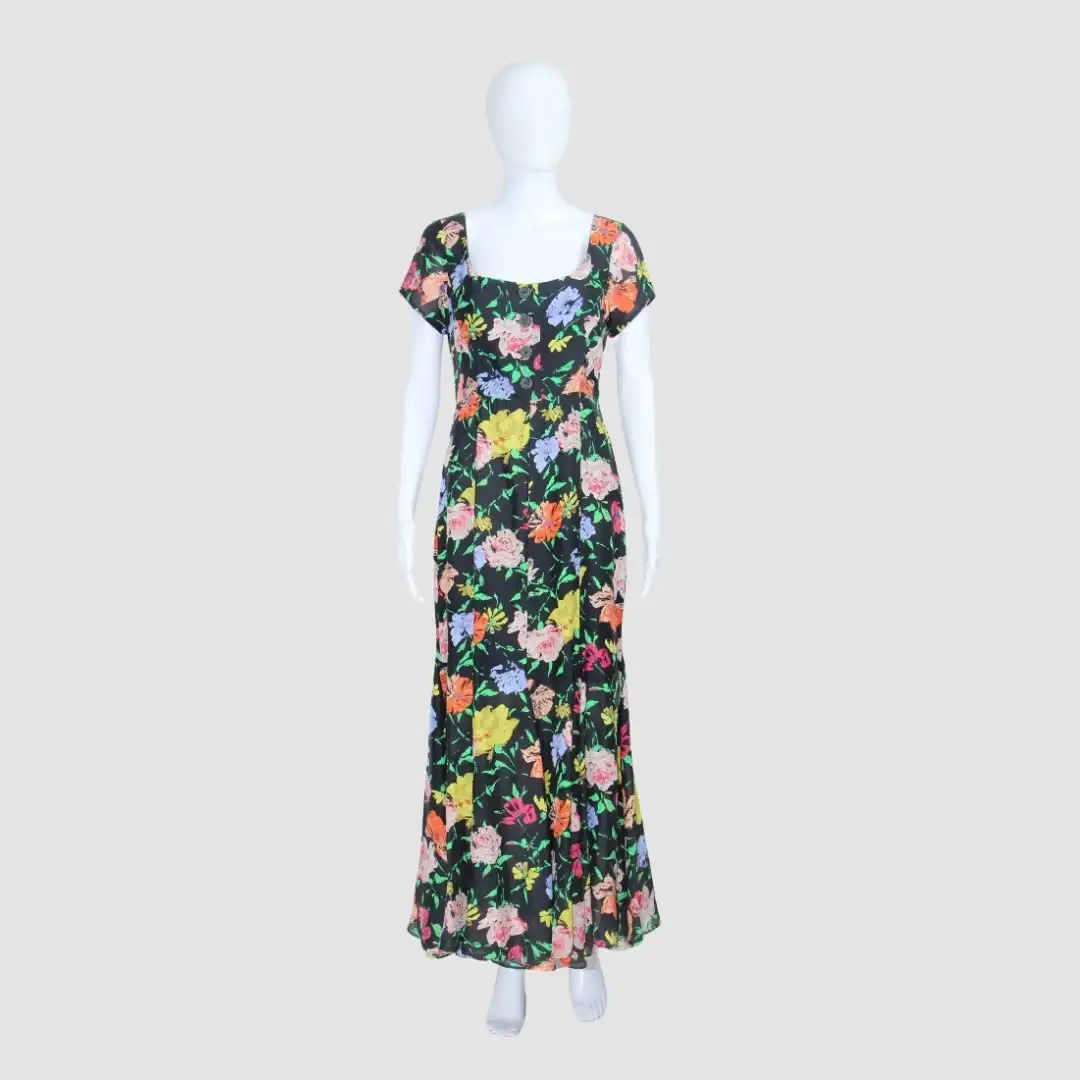 Alice McCall Black Floral Picasso Midi Dress