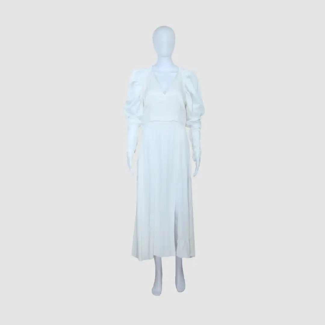 Rotate Birger Christensen White Wrap Belted Midi Dress