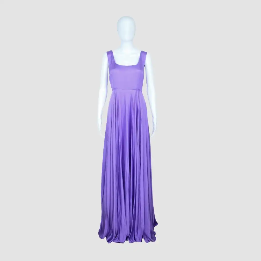 Solace London Violet Square Neckline Back Zipper Sleeveless Maxi Dress