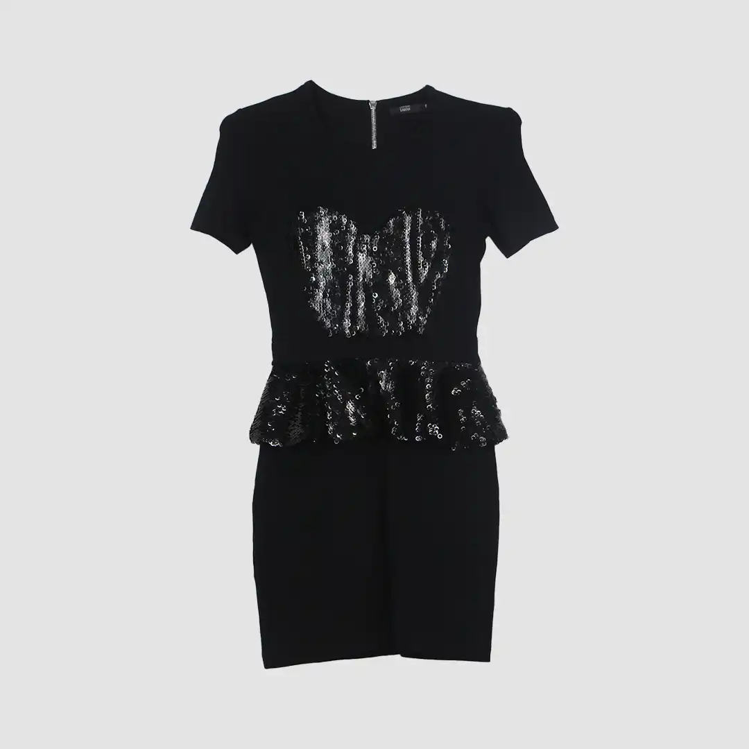 Markus Lupfer Black Short Sleeve Midi Dress