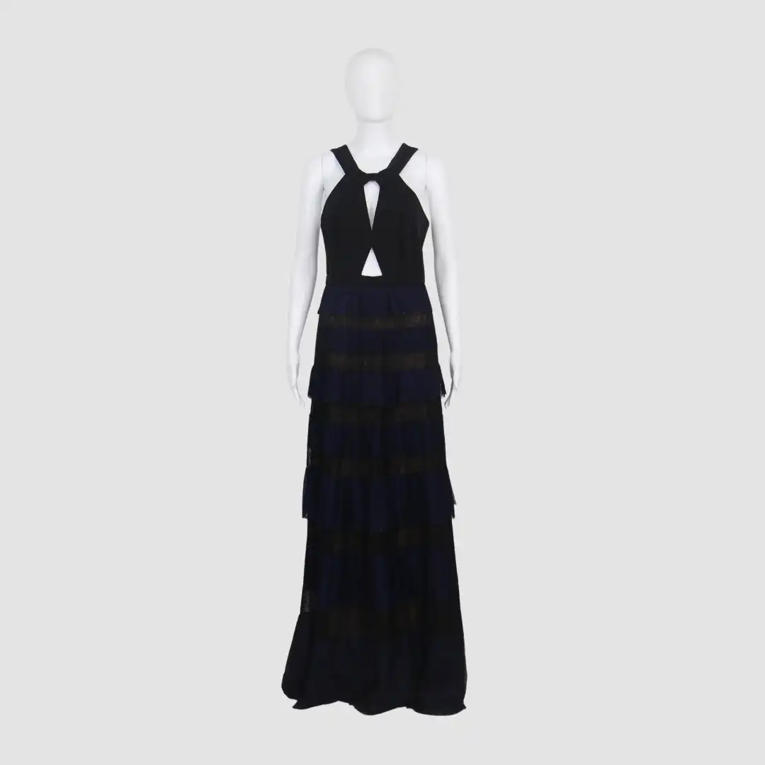 BCBG Maxazria Black Cut Out Sleeveless Maxi Dress