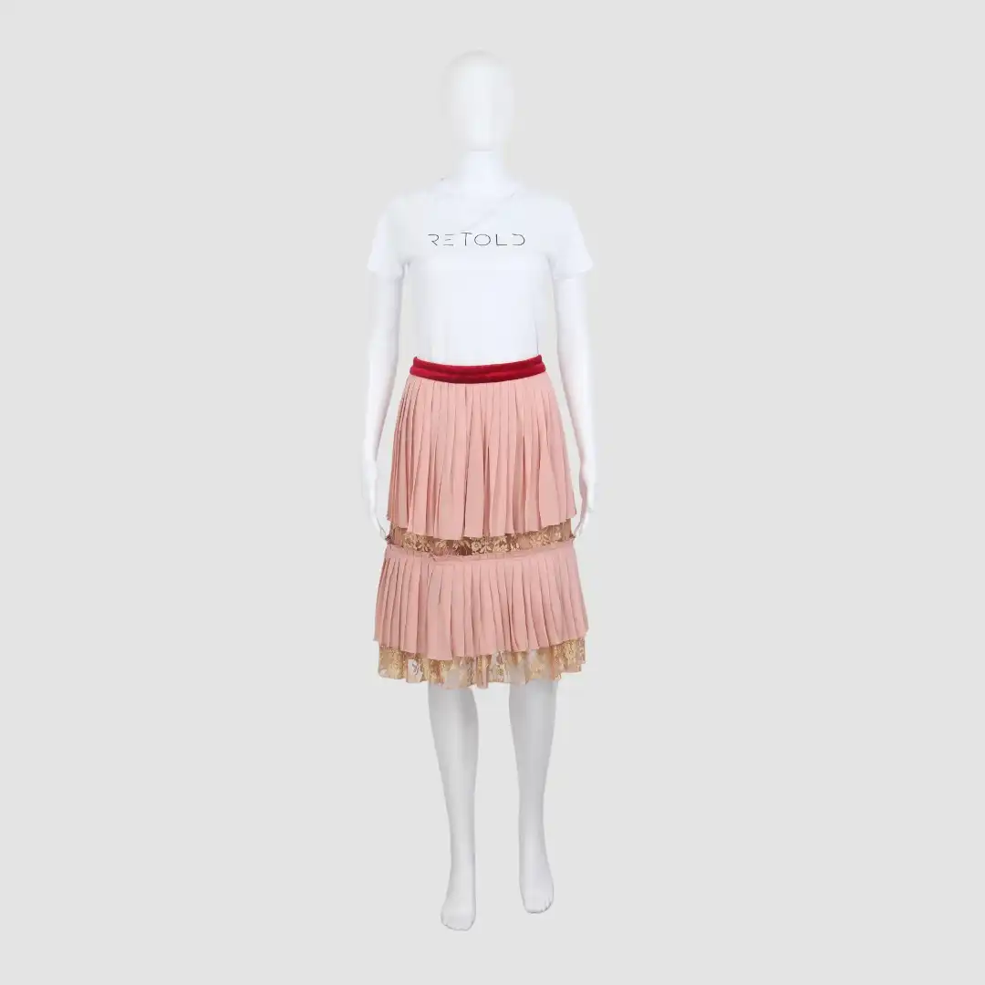 Endless Rose Pale Pink Red Waste Line Skirt