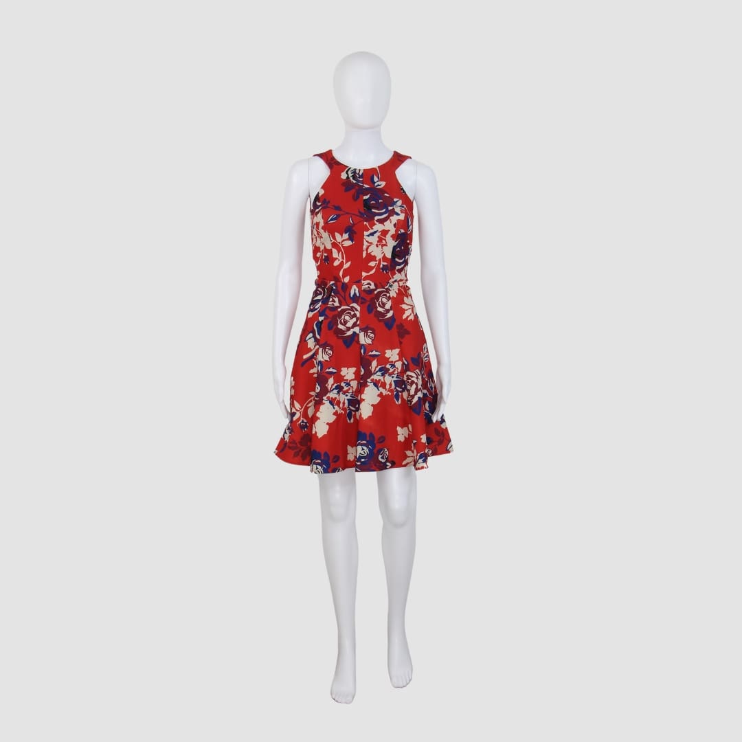 Liu . JO Multicolor Floral Print Sleeveless Mini Dress