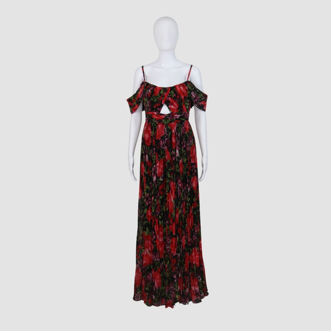 Fame & Partners Multicolor Floral Print Sleeveless Maxi Dress