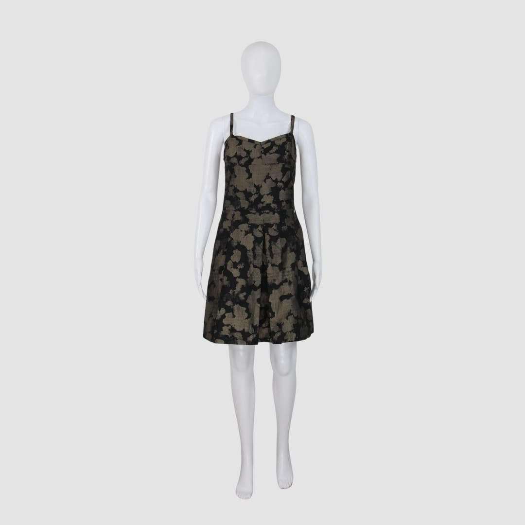 Liu.JO Black/Gold Patterned Sleeveless Mini Dress