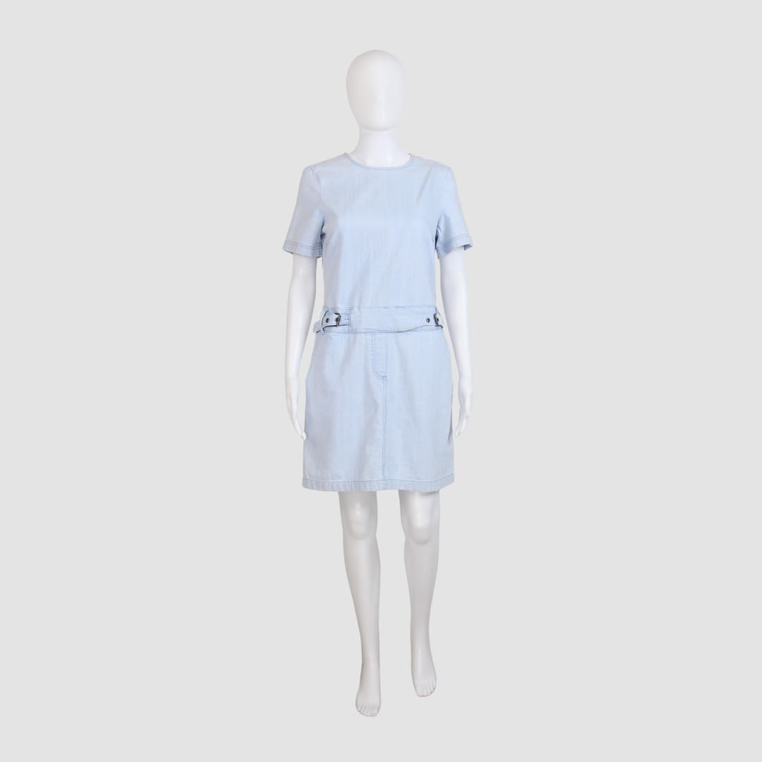 Marc by Marc Jacob Sunbleached Denim with Buckle Waist Shift Dress