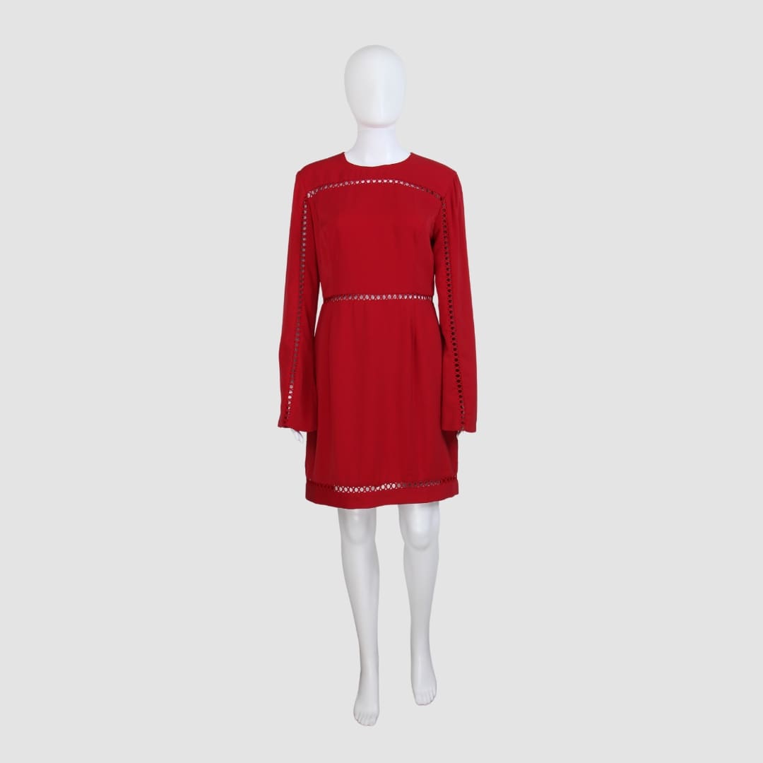 Keepsake Red Longsleeve Midi Dress