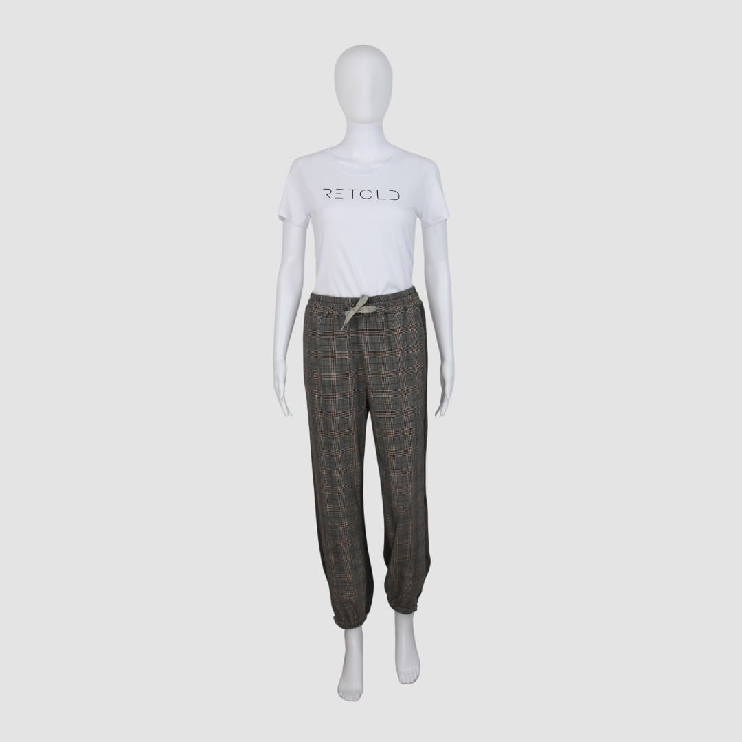 Zadig & Voltaire Deluxe Grey Checkered Wool Blend Pants