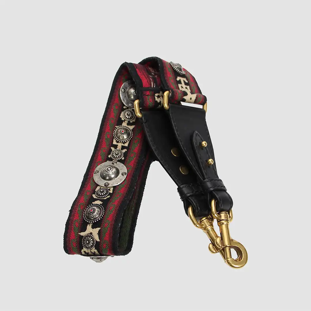 Dior Multicolor Embroidered Canvas Studded Shoulder Bag Strap