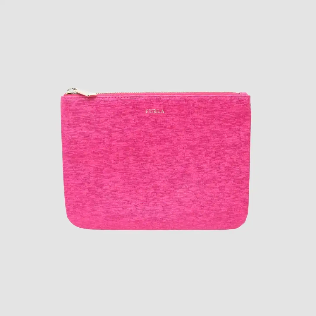 Furla Pink Leather Zip Around Wallet