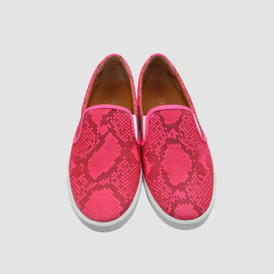 Jimmy Choo Pink Snakeskin Slip On Sneaker