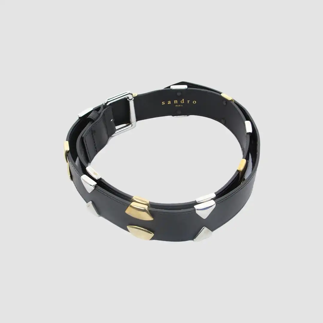 Sandro Black Leather Belt