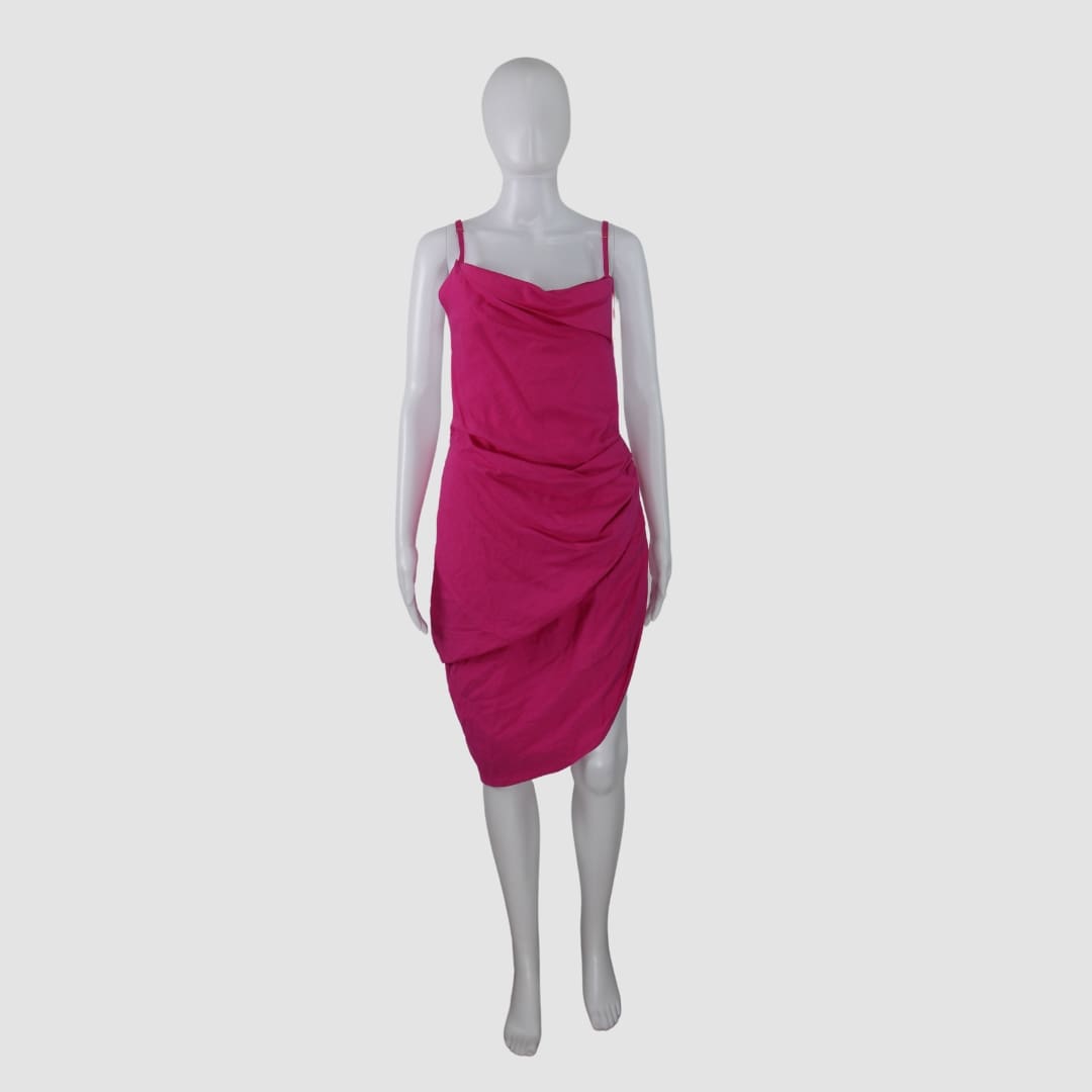 Jacquemus Pink Linen La Robe Strappy Dress