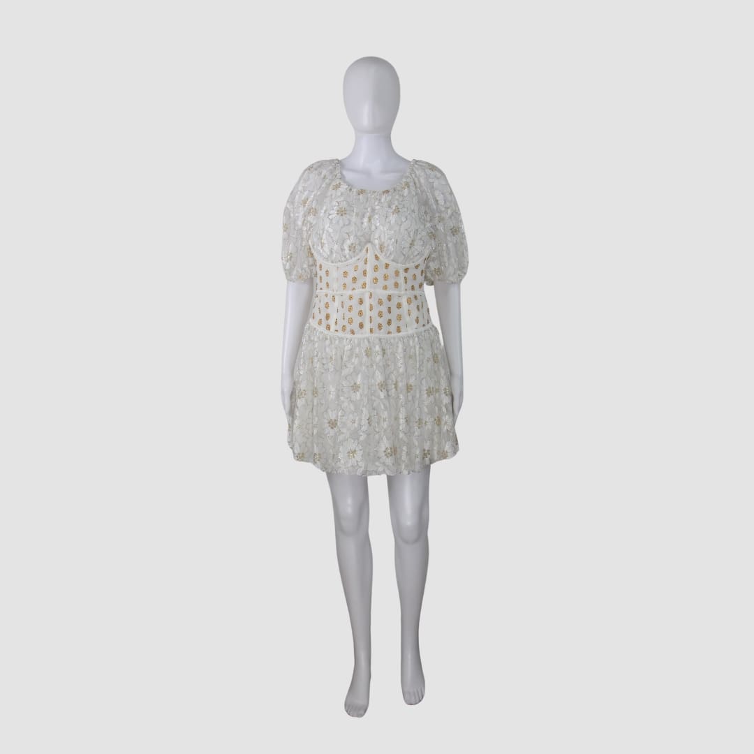 Claudie Pierlot White Floral Lupita Mini Dress