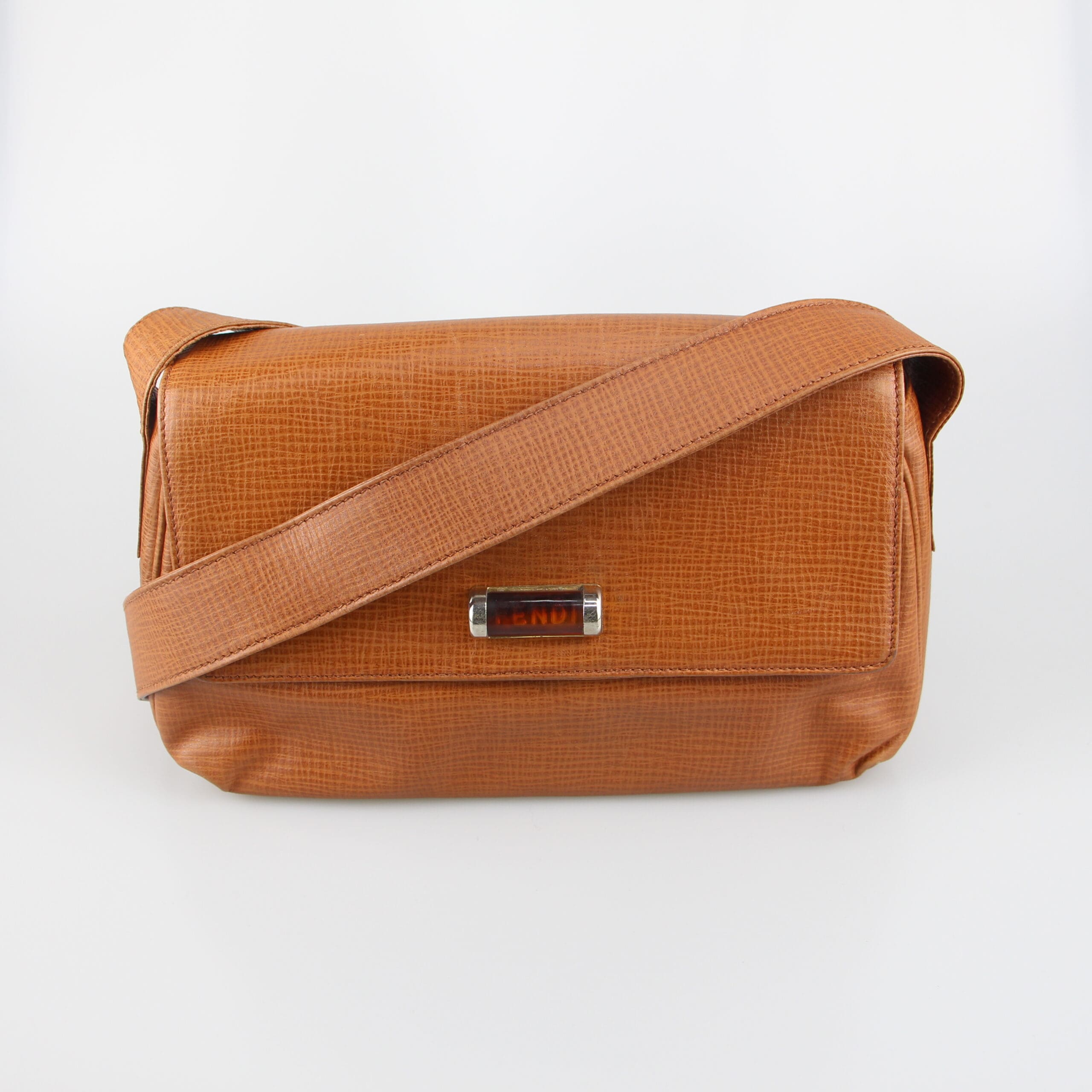 Fendi Camel Soft Faux-Leather Shoulder Bag