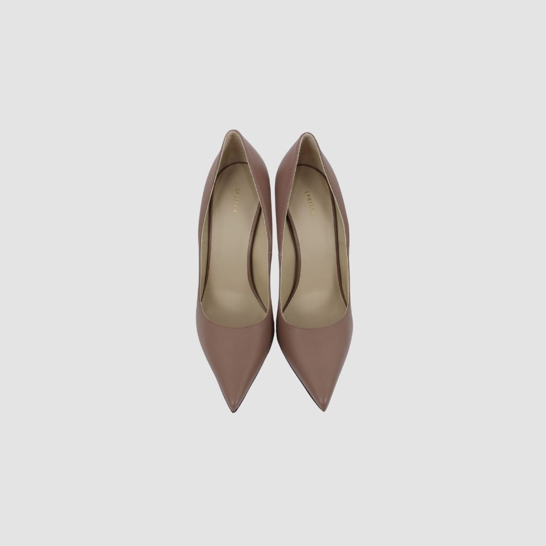 Le Silla Brown Leather Spiral Heel