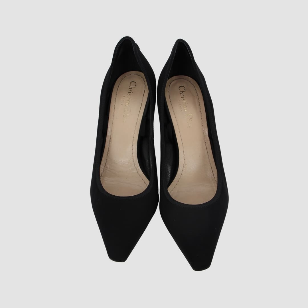 Christian Dior Black Neoprene Luciter Etoile Pumps